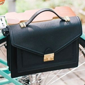 Loeffler Randall Rider Crossbody Black with Gold